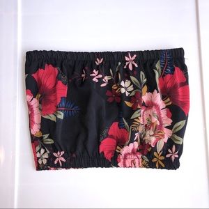 Navy flower tube top